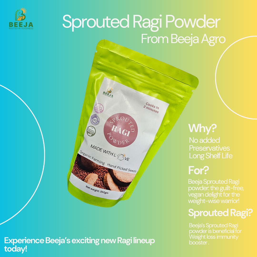 Beeja Agro Sprouted Ragi Powder (250 Grams)